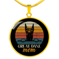 Great Dane Mom Circle Necklace Stainless Steel or 18k Gold 18-22"-Express Your Love Gifts