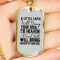 Great Faith Bring Heaven Necklace Stainless Steel or 18k Gold Dog Tag 24' Chain-Express Your Love Gifts