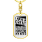 Great Need For Christ Keychain Stainless Steel or 18k Gold Dog Tag Keyring-Express Your Love Gifts