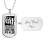 Great Need For Christ Necklace Stainless Steel or 18k Gold Dog Tag 24" Chain-Express Your Love Gifts