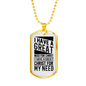 Great Need For Christ Necklace Stainless Steel or 18k Gold Dog Tag 24" Chain-Express Your Love Gifts