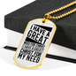 Great Need For Christ Necklace Stainless Steel or 18k Gold Dog Tag 24" Chain-Express Your Love Gifts