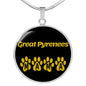 Great Pyrenees Mama Circle Necklace Stainless Steel or 18k Gold 18-22" Dog Owner Lover-Express Your Love Gifts