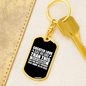 Greater Love John 15:13 White Keychain Stainless Steel or 18k Gold Dog Tag Keyring-Express Your Love Gifts