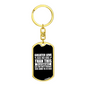 Greater Love John 15:13 White Keychain Stainless Steel or 18k Gold Dog Tag Keyring-Express Your Love Gifts