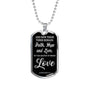 Greatest Is Love Corinthians Necklace Stainless Steel or 18k Gold Dog Tag 24"-Express Your Love Gifts