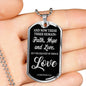 Greatest Is Love Corinthians Necklace Stainless Steel or 18k Gold Dog Tag 24"-Express Your Love Gifts