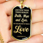 Greatest Is Love Corinthians Necklace Stainless Steel or 18k Gold Dog Tag 24"-Express Your Love Gifts