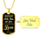 Greatest Is Love Corinthians Necklace Stainless Steel or 18k Gold Dog Tag 24"-Express Your Love Gifts