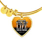 Greatest Love Bible Verse John 15:13 Heart Bangle Stainless Steel or 18k Gold 18-22"-Express Your Love Gifts
