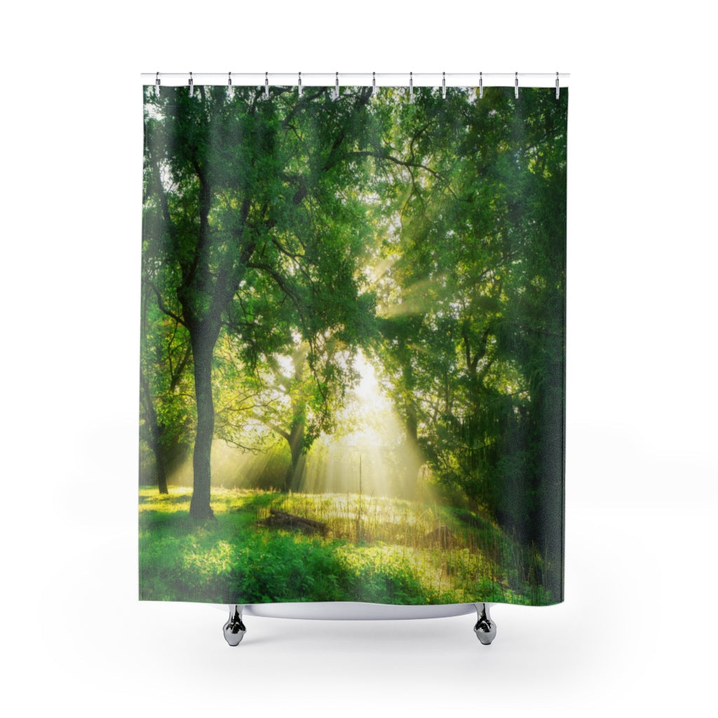 Green Forest Landscape Stylish Design 71" x 74" Elegant Waterproof Shower Curtain for a Spa-like Bathroom Paradise Exceptional Craftsmanship-Express Your Love Gifts