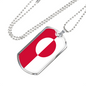 Greenland Flag Necklace Stainless Steel or 18k Gold Dog Tag 24" Chain-Express Your Love Gifts