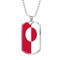 Greenland Flag Necklace Stainless Steel or 18k Gold Dog Tag 24" Chain-Express Your Love Gifts