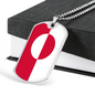 Greenland Flag Necklace Stainless Steel or 18k Gold Dog Tag 24" Chain-Express Your Love Gifts