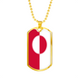 Greenland Flag Necklace Stainless Steel or 18k Gold Dog Tag 24" Chain-Express Your Love Gifts