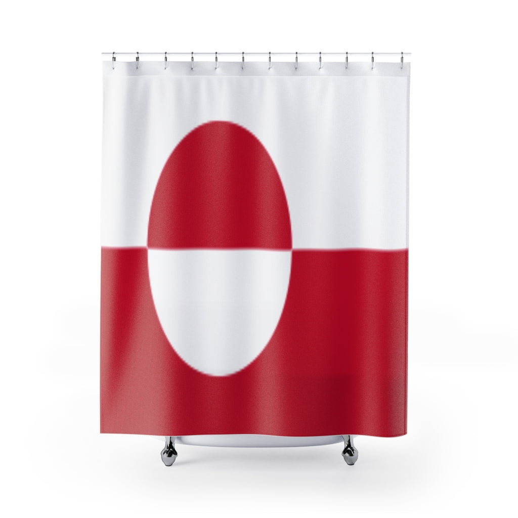 Greenland Flag Stylish Design 71" x 74" Elegant Waterproof Shower Curtain for a Spa-like Bathroom Paradise Exceptional Craftsmanship-Express Your Love Gifts