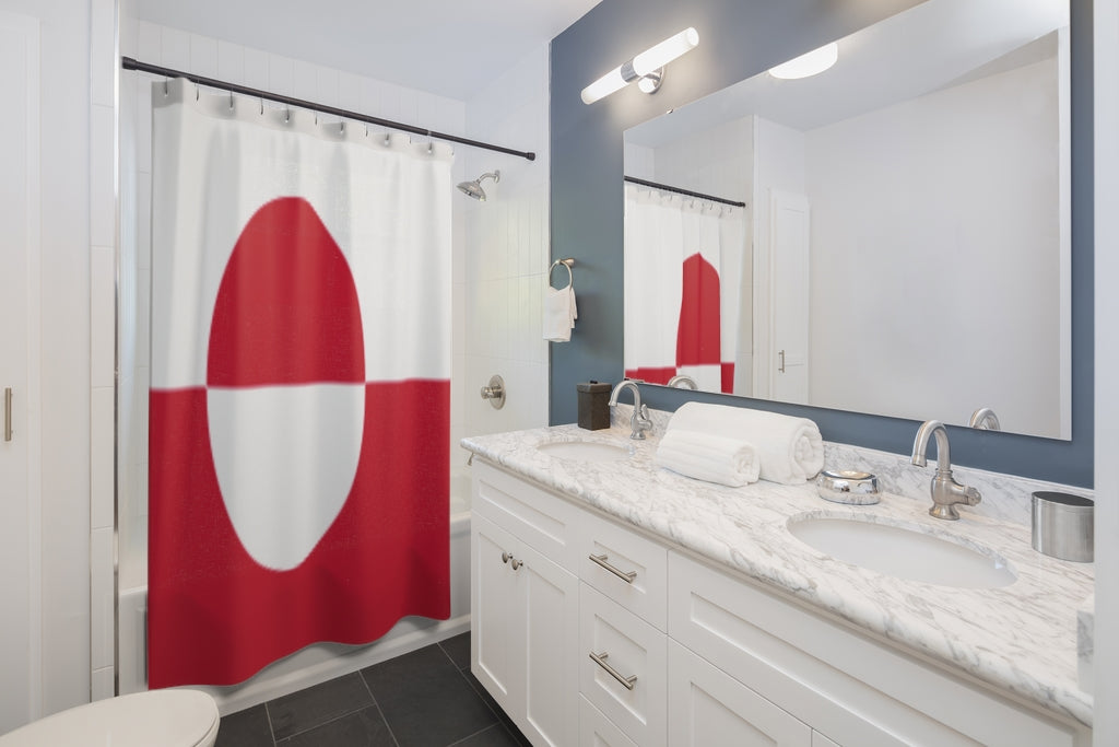 Greenland Flag Stylish Design 71" x 74" Elegant Waterproof Shower Curtain for a Spa-like Bathroom Paradise Exceptional Craftsmanship-Express Your Love Gifts