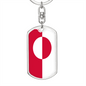 Greenland Flag Swivel Keychain Dog Tag Stainless Steel or 18k Gold-Express Your Love Gifts