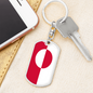Greenland Flag Swivel Keychain Dog Tag Stainless Steel or 18k Gold-Express Your Love Gifts