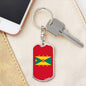 Grenada Flag Keychain Dog Tag Stainless Steel or 18k Gold-Express Your Love Gifts
