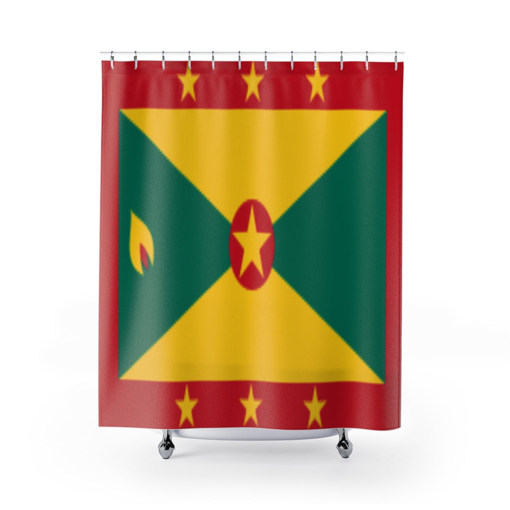 Grenada Flag Stylish Design 71" x 74" Elegant Waterproof Shower Curtain for a Spa-like Bathroom Paradise Exceptional Craftsmanship-Express Your Love Gifts