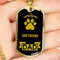 Greyhound Dad Dog Necklace Stainless Steel or 18k Gold Dog Tag W 24" Dog Owner Lover-Express Your Love Gifts