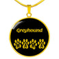 Greyhound Mama Circle Necklace Stainless Steel or 18k Gold 18-22" Dog Owner Lover-Express Your Love Gifts