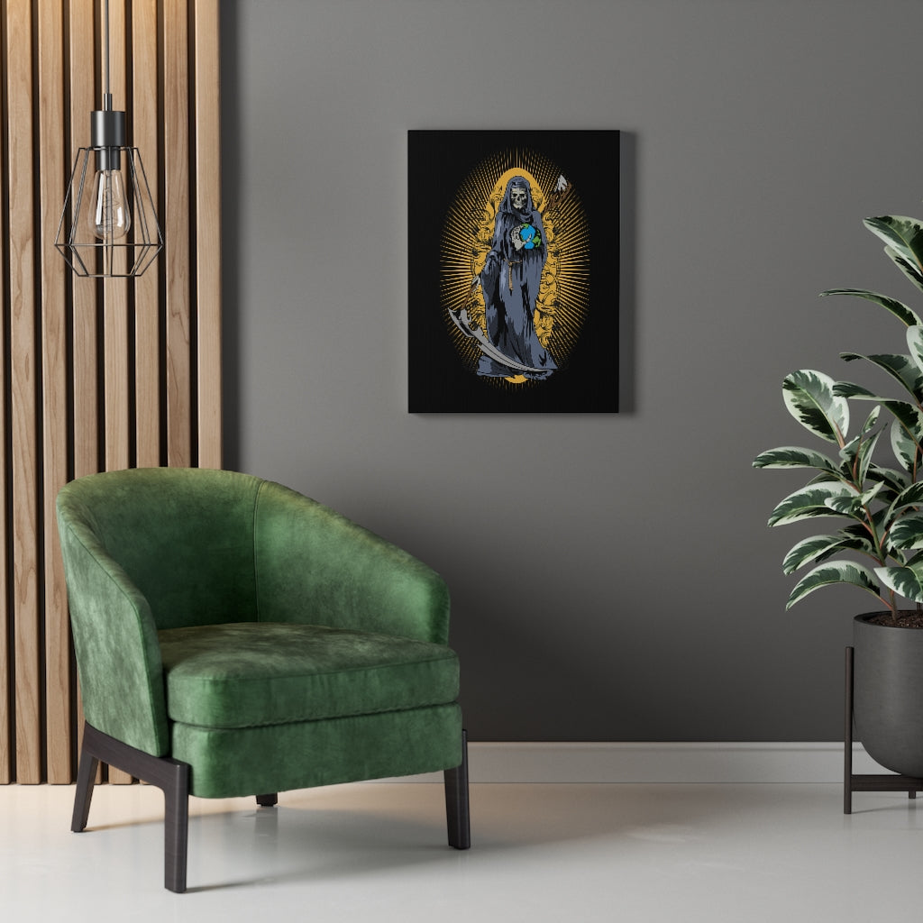 Grim Reaper Santa Muerte Black Inspirational Wall Decor for Home Office Gym Print Ready to Hang Wall Art Unframed-Express Your Love Gifts
