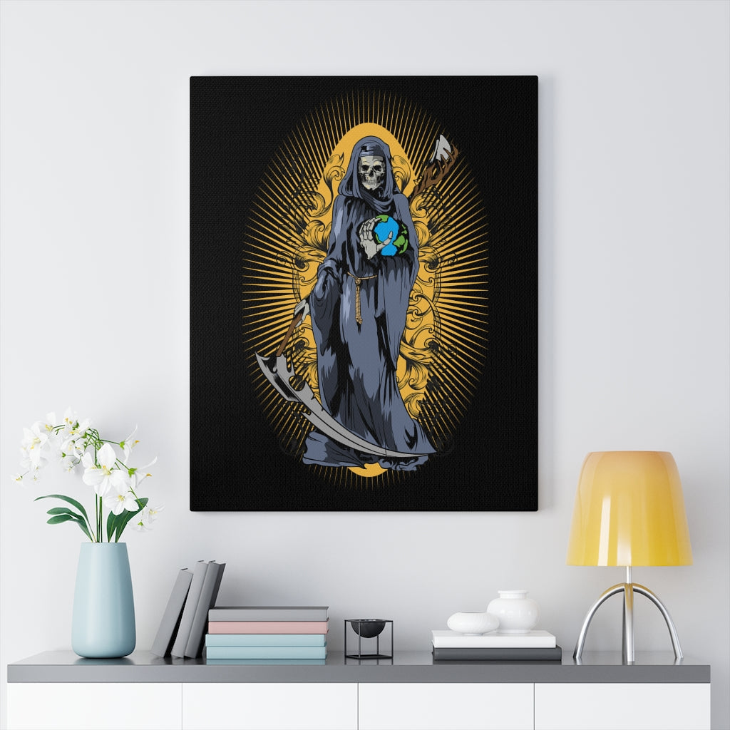 Grim Reaper Santa Muerte Black Inspirational Wall Decor for Home Office Gym Print Ready to Hang Wall Art Unframed-Express Your Love Gifts