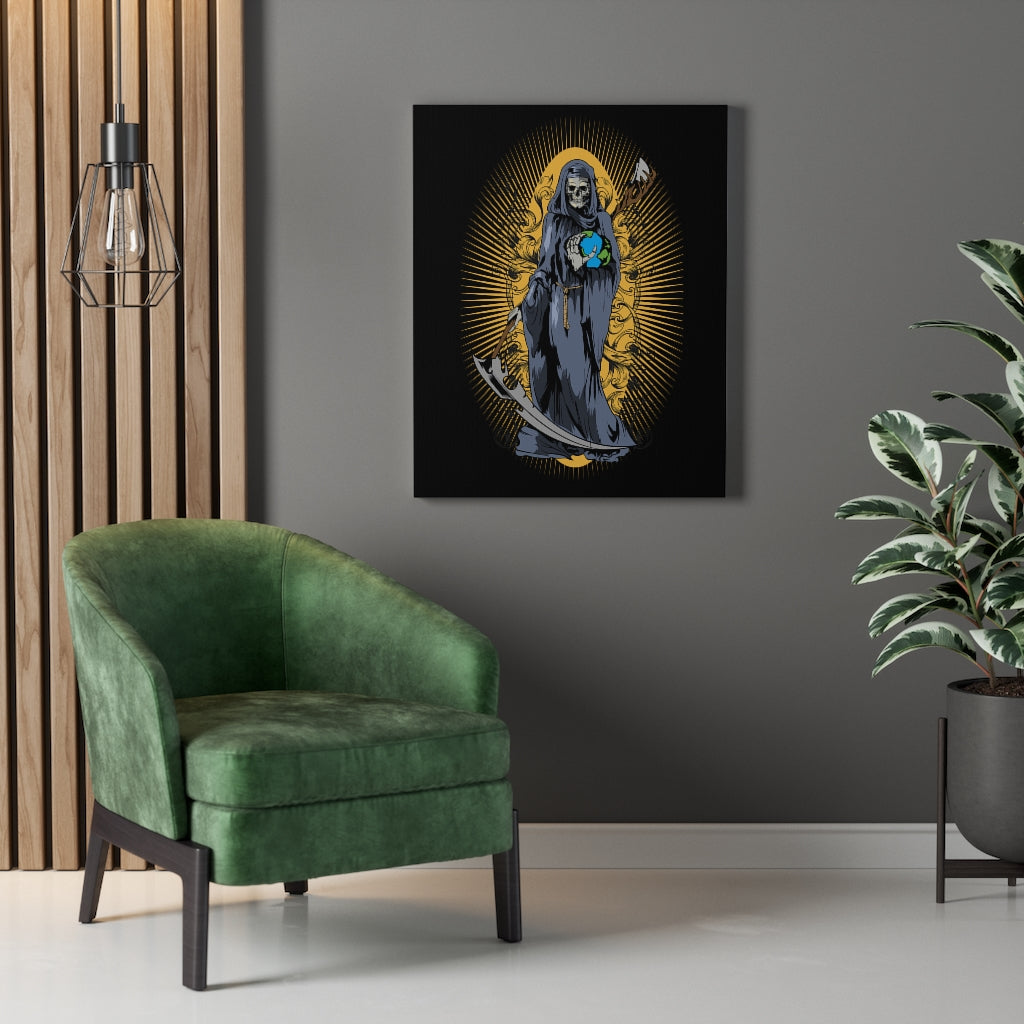 Grim Reaper Santa Muerte Black Inspirational Wall Decor for Home Office Gym Print Ready to Hang Wall Art Unframed-Express Your Love Gifts