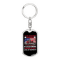 Grump Trucker Swivel Keychain Dog Tag Stainless Steel or 18k Gold-Express Your Love Gifts