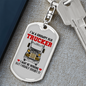 Grumpy Old Trucker Swivel Keychain Dog Tag Stainless Steel or 18k Gold-Express Your Love Gifts
