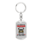 Grumpy Old Trucker Swivel Keychain Dog Tag Stainless Steel or 18k Gold-Express Your Love Gifts