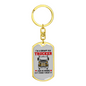 Grumpy Old Trucker Swivel Keychain Dog Tag Stainless Steel or 18k Gold-Express Your Love Gifts