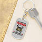 Grumpy Old Trucker Swivel Keychain Dog Tag Stainless Steel or 18k Gold-Express Your Love Gifts