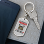 Grumpy Old Trucker Swivel Keychain Dog Tag Stainless Steel or 18k Gold-Express Your Love Gifts