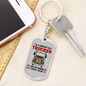 Grumpy Old Trucker Swivel Keychain Dog Tag Stainless Steel or 18k Gold-Express Your Love Gifts