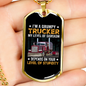 Grumpy Sarcasm Trucker Dog Tag Stainless Steel or 18k Gold 24" Chain-Express Your Love Gifts