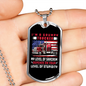 Grumpy Sarcasm Trucker Red Dog Tag Stainless Steel or 18k Gold 24" Chain-Express Your Love Gifts