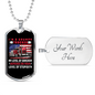 Grumpy Sarcasm Trucker Red Dog Tag Stainless Steel or 18k Gold 24" Chain-Express Your Love Gifts