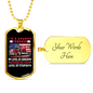 Grumpy Sarcasm Trucker Red Dog Tag Stainless Steel or 18k Gold 24" Chain-Express Your Love Gifts