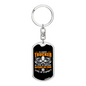 Grumpy Trucker Orange Swivel Keychain Dog Tag Stainless Steel or 18k Gold-Express Your Love Gifts