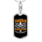 Grumpy Trucker Orange Swivel Keychain Dog Tag Stainless Steel or 18k Gold-Express Your Love Gifts