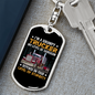 Grumpy Trucker Swivel Keychain Dog Tag Stainless Steel or 18k Gold-Express Your Love Gifts