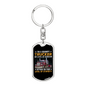Grumpy Trucker Swivel Keychain Dog Tag Stainless Steel or 18k Gold-Express Your Love Gifts
