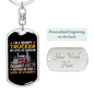 Grumpy Trucker Swivel Keychain Dog Tag Stainless Steel or 18k Gold-Express Your Love Gifts