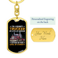 Grumpy Trucker Swivel Keychain Dog Tag Stainless Steel or 18k Gold-Express Your Love Gifts