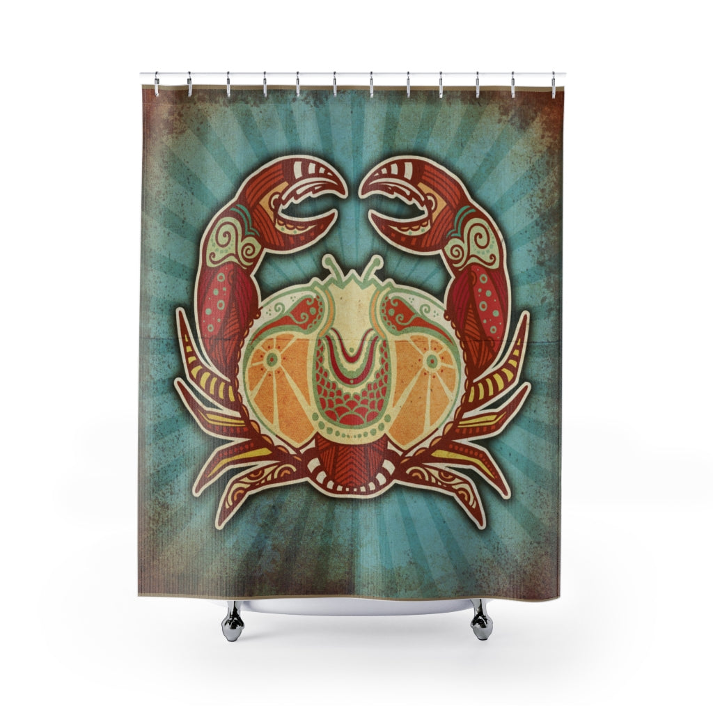 Grunge Zodiac Cancer Stylish Design 71" x 74" Elegant Waterproof Shower Curtain for a Spa-like Bathroom Paradise Exceptional Craftsmanship-Express Your Love Gifts