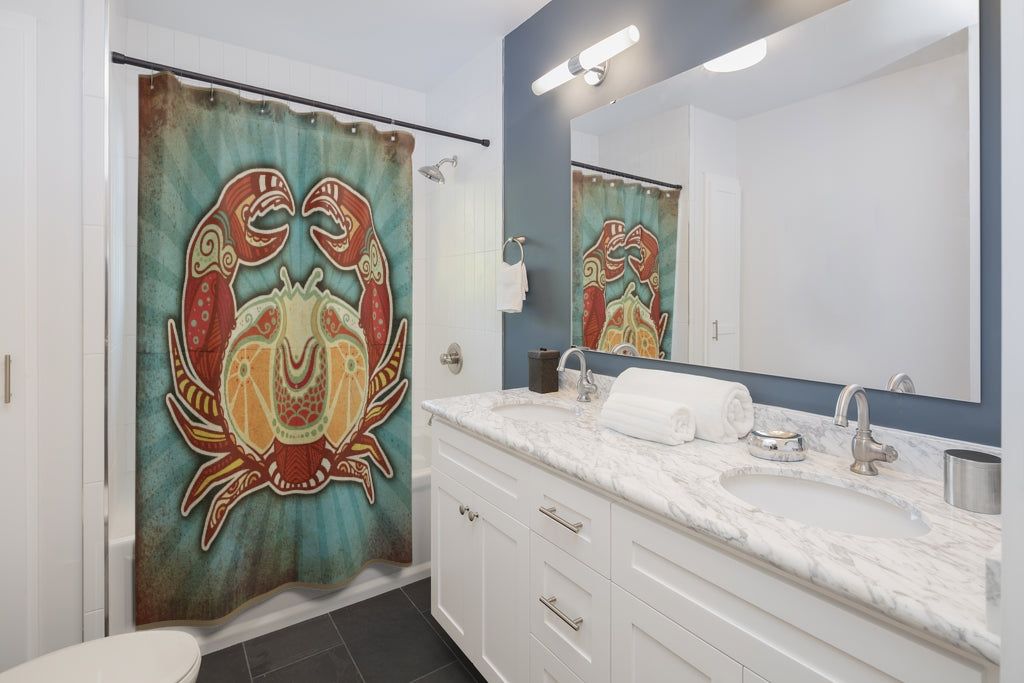 Grunge Zodiac Cancer Stylish Design 71" x 74" Elegant Waterproof Shower Curtain for a Spa-like Bathroom Paradise Exceptional Craftsmanship-Express Your Love Gifts