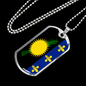 Guadeloupe Flag Necklace Stainless Steel or 18k Gold Dog Tag 24" Chain-Express Your Love Gifts
